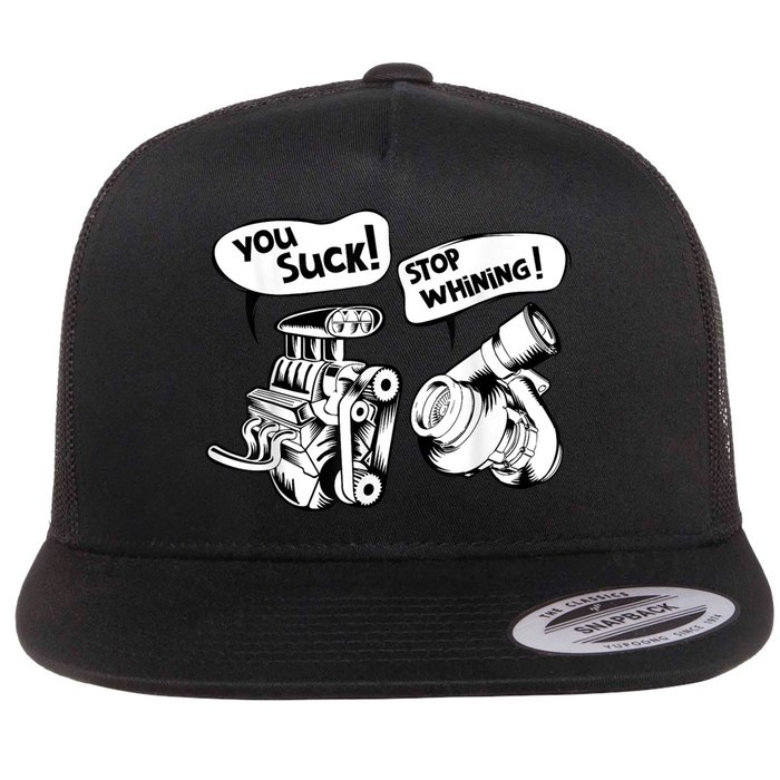 Cute You Suck! Stop Whining! Mechanical Engineering Flatbill Hat