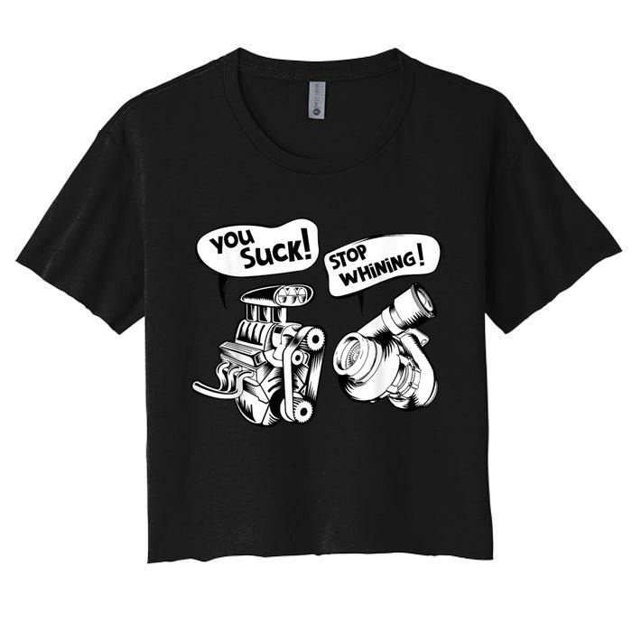Cute You Suck! Stop Whining! Mechanical Engineering Women's Crop Top Tee