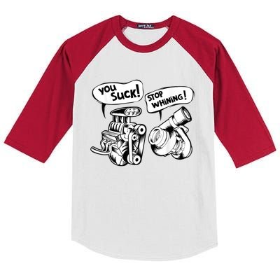 Cute You Suck! Stop Whining! Mechanical Engineering Kids Colorblock Raglan Jersey