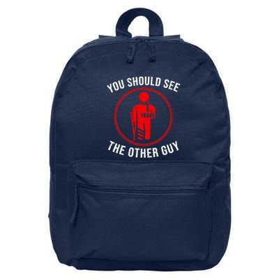 Cool You Should See The Other Guy Funny Broken Arm Joke Gift 16 in Basic Backpack