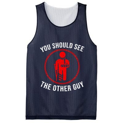 Cool You Should See The Other Guy Funny Broken Arm Joke Gift Mesh Reversible Basketball Jersey Tank