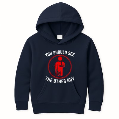 Cool You Should See The Other Guy Funny Broken Arm Joke Gift Kids Hoodie