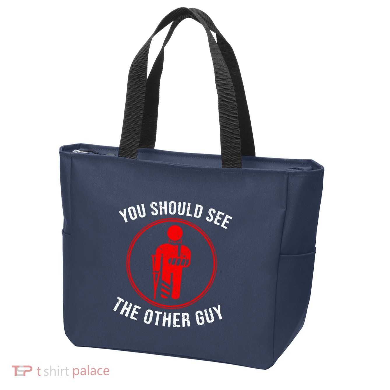 Cool You Should See The Other Guy Funny Broken Arm Joke Gift Zip Tote Bag