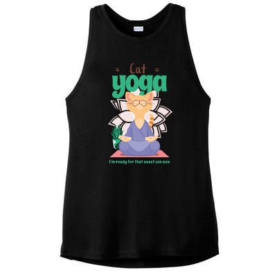 Cat Yoga Shirt Cat Lover Yoga Pose Funny Cat Funny Yoga Cute Cat Doing Yoga Ladies PosiCharge Tri-Blend Wicking Tank