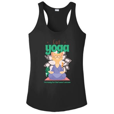 Cat Yoga Shirt Cat Lover Yoga Pose Funny Cat Funny Yoga Cute Cat Doing Yoga Ladies PosiCharge Competitor Racerback Tank