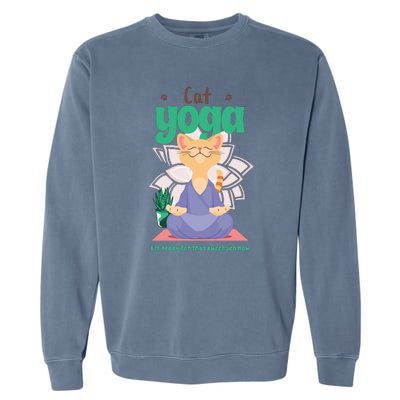 Cat Yoga Shirt Cat Lover Yoga Pose Funny Cat Funny Yoga Cute Cat Doing Yoga Garment-Dyed Sweatshirt