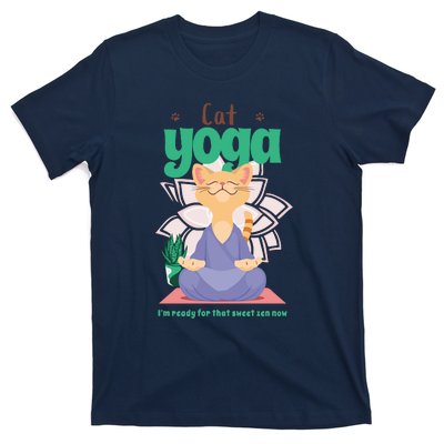 Cat Yoga Shirt Cat Lover Yoga Pose Funny Cat Funny Yoga Cute Cat Doing Yoga T-Shirt