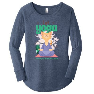 Cat Yoga Shirt Cat Lover Yoga Pose Funny Cat Funny Yoga Cute Cat Doing Yoga Women's Perfect Tri Tunic Long Sleeve Shirt