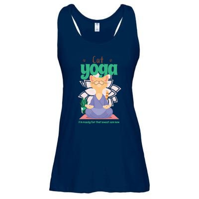 Cat Yoga Shirt Cat Lover Yoga Pose Funny Cat Funny Yoga Cute Cat Doing Yoga Ladies Essential Flowy Tank