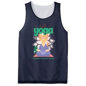 Cat Yoga Shirt Cat Lover Yoga Pose Funny Cat Funny Yoga Cute Cat Doing Yoga Mesh Reversible Basketball Jersey Tank