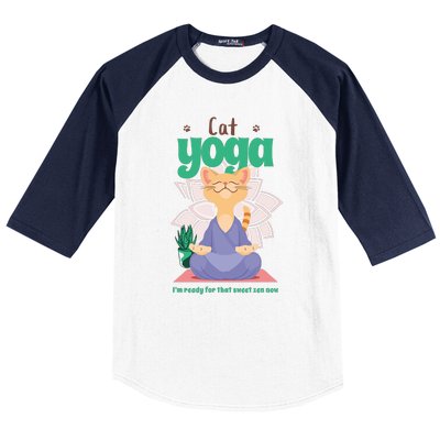 Cat Yoga Shirt Cat Lover Yoga Pose Funny Cat Funny Yoga Cute Cat Doing Yoga Baseball Sleeve Shirt