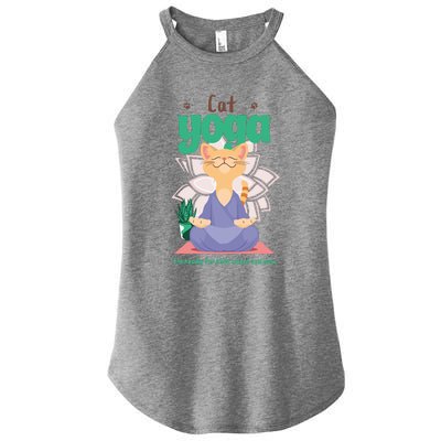 Cat Yoga Shirt Cat Lover Yoga Pose Funny Cat Funny Yoga Cute Cat Doing Yoga Women's Perfect Tri Rocker Tank