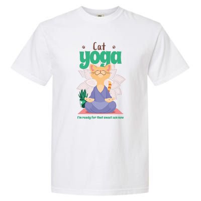 Cat Yoga Shirt Cat Lover Yoga Pose Funny Cat Funny Yoga Cute Cat Doing Yoga Garment-Dyed Heavyweight T-Shirt