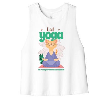 Cat Yoga Shirt Cat Lover Yoga Pose Funny Cat Funny Yoga Cute Cat Doing Yoga Women's Racerback Cropped Tank