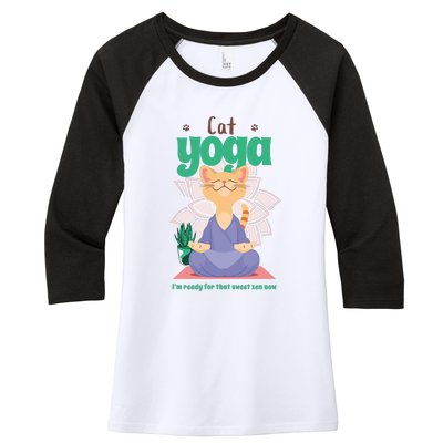 Cat Yoga Shirt Cat Lover Yoga Pose Funny Cat Funny Yoga Cute Cat Doing Yoga Women's Tri-Blend 3/4-Sleeve Raglan Shirt