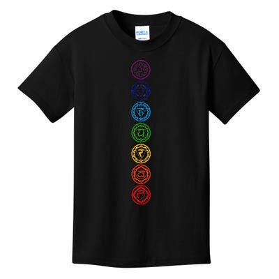 Chakras Yoga Sacred Geometry OM Namaste Kundalini Meditation Kids T-Shirt