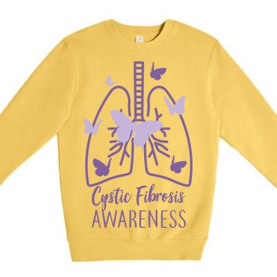 Cystic Fibrosis Awareness Butterflies Premium Crewneck Sweatshirt