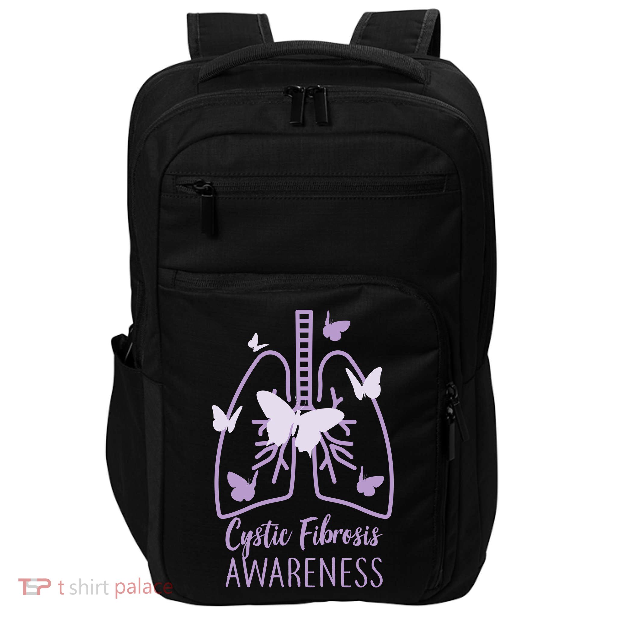 Cystic Fibrosis Awareness Butterflies Impact Tech Backpack