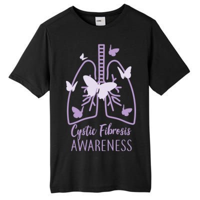 Cystic Fibrosis Awareness Butterflies Tall Fusion ChromaSoft Performance T-Shirt