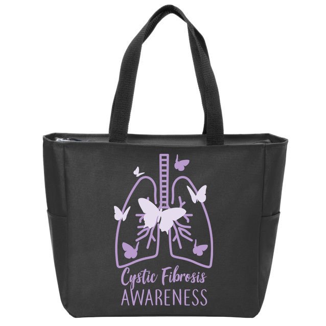 Cystic Fibrosis Awareness Butterflies Zip Tote Bag