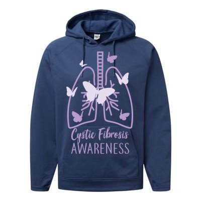 Cystic Fibrosis Awareness Butterflies Performance Fleece Hoodie