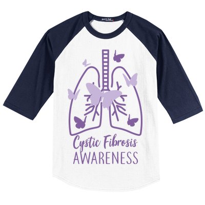 Cystic Fibrosis Awareness Butterflies Baseball Sleeve Shirt