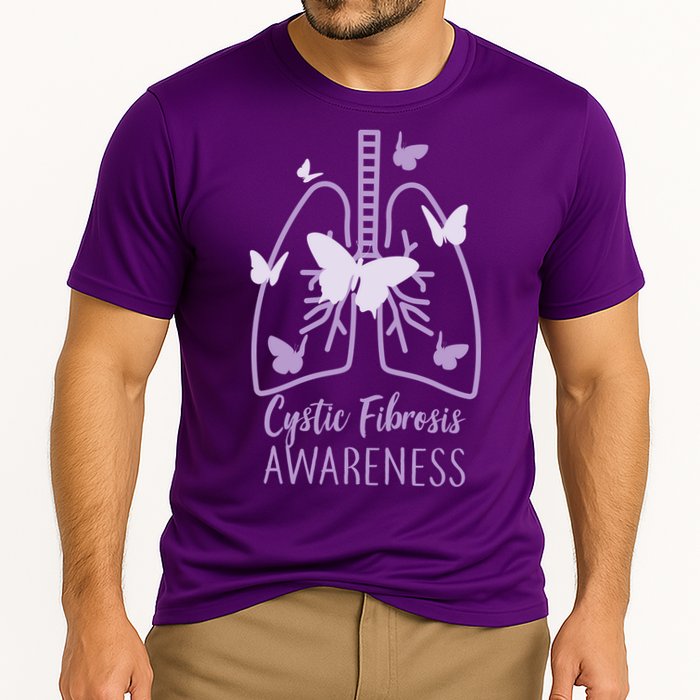 Cystic Fibrosis Awareness Butterflies Cooling Performance Crew T-Shirt