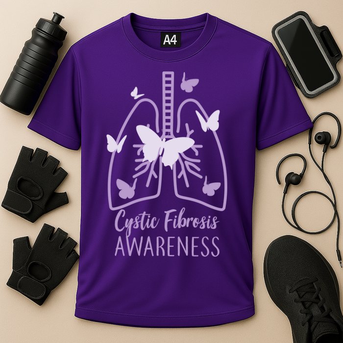 Cystic Fibrosis Awareness Butterflies Cooling Performance Crew T-Shirt
