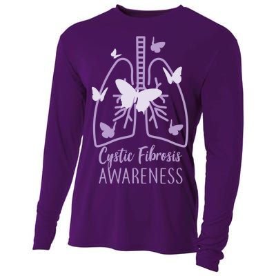 Cystic Fibrosis Awareness Butterflies Cooling Performance Long Sleeve Crew