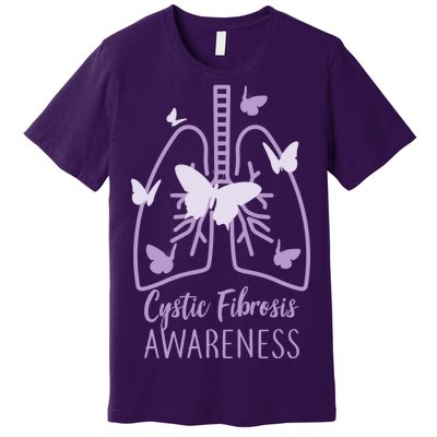 Cystic Fibrosis Awareness Butterflies Premium T-Shirt