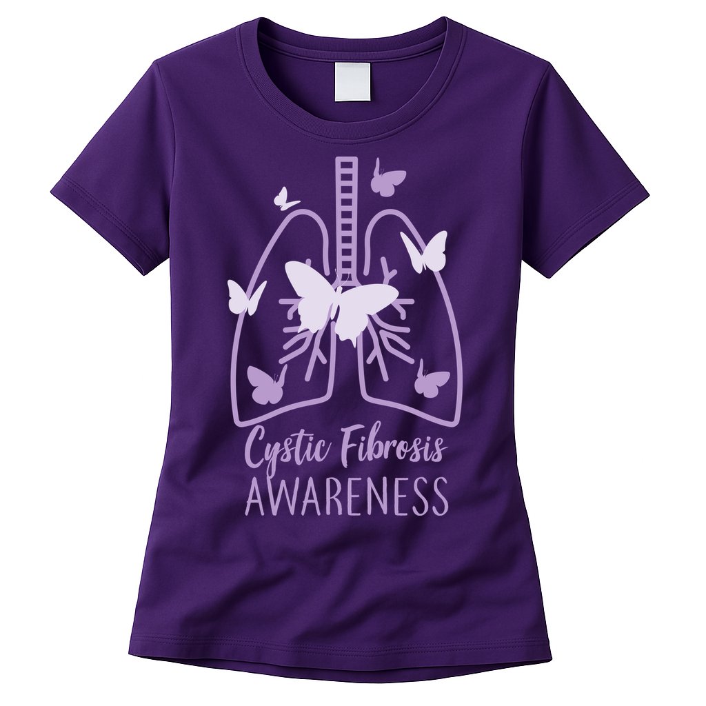 Cystic Fibrosis Awareness Butterflies Womens T-Shirt