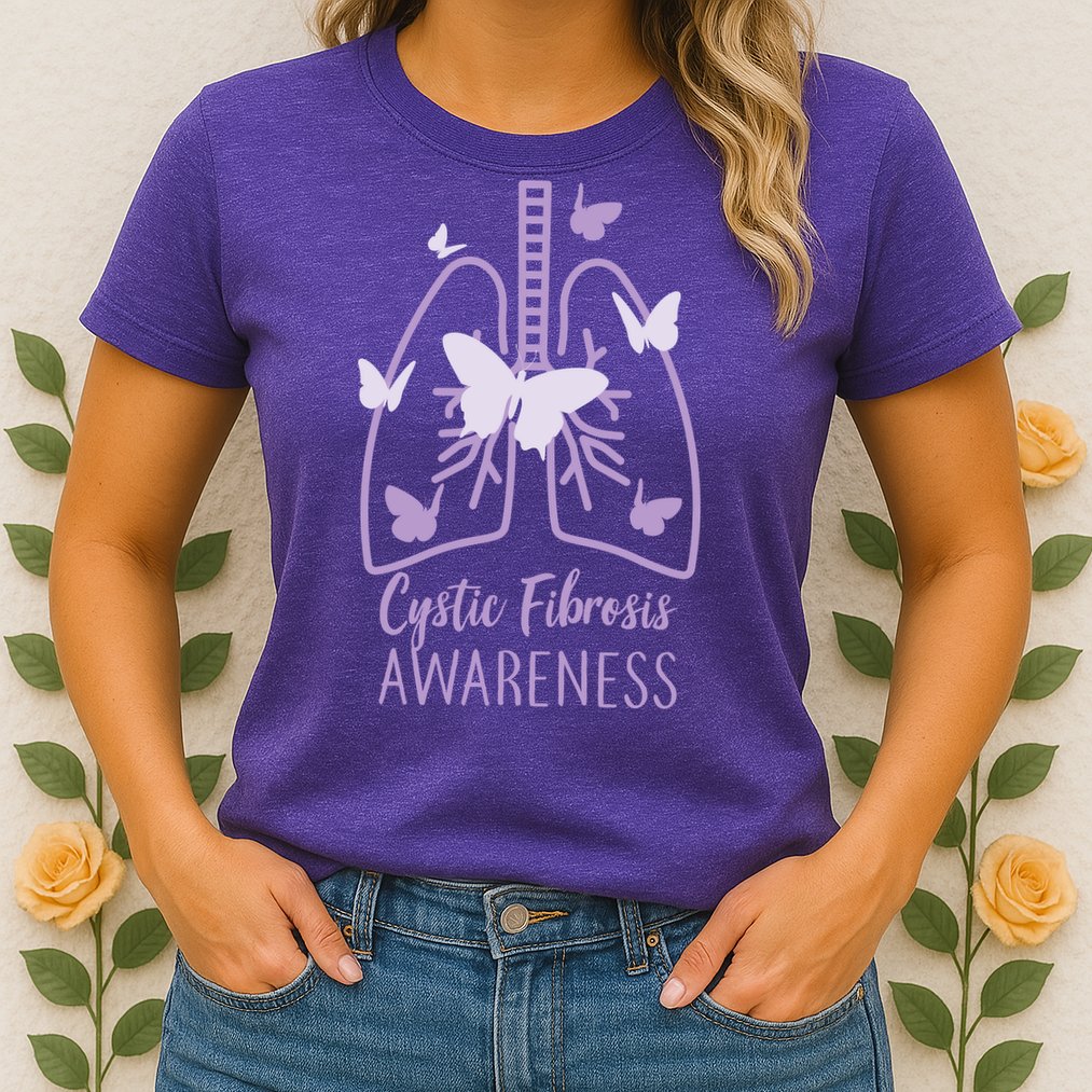 Cystic Fibrosis Awareness Butterflies Womens T-Shirt