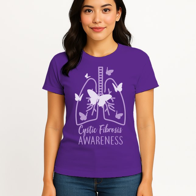 Cystic Fibrosis Awareness Butterflies Womens T-Shirt