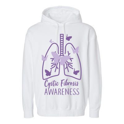 Cystic Fibrosis Awareness Butterflies Garment-Dyed Fleece Hoodie