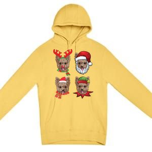 Cute Yorkshire Terrier Christmas Gift Santa Dog Gift Premium Pullover Hoodie