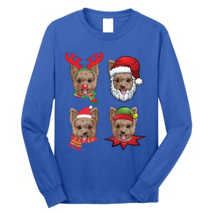 Cute Yorkshire Terrier Christmas Gift Santa Dog Gift Long Sleeve Shirt