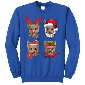 Cute Yorkshire Terrier Christmas Gift Santa Dog Gift Sweatshirt