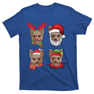 Cute Yorkshire Terrier Christmas Gift Santa Dog Gift T-Shirt