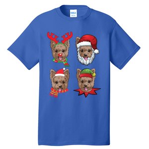 Cute Yorkshire Terrier Christmas Gift Santa Dog Gift Tall T-Shirt