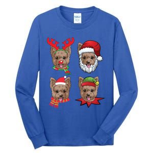 Cute Yorkshire Terrier Christmas Gift Santa Dog Gift Tall Long Sleeve T-Shirt