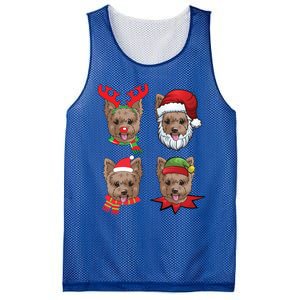 Cute Yorkshire Terrier Christmas Gift Santa Dog Gift Mesh Reversible Basketball Jersey Tank