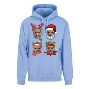 Cute Yorkshire Terrier Christmas Gift Santa Dog Gift Unisex Surf Hoodie