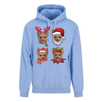 Cute Yorkshire Terrier Christmas Gift Santa Dog Gift Unisex Surf Hoodie