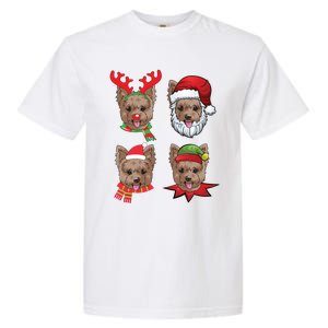 Cute Yorkshire Terrier Christmas Gift Santa Dog Gift Garment-Dyed Heavyweight T-Shirt