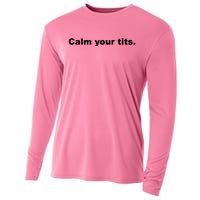 Calm Your Tits Joke Cooling Performance Long Sleeve Crew