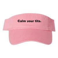 Calm Your Tits Joke Valucap Bio-Washed Visor