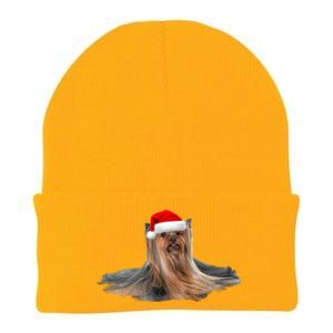 Cute Yorkshire Terrier Christmas Gift Santa Long Hair Yorkie Great Gift Knit Cap Winter Beanie