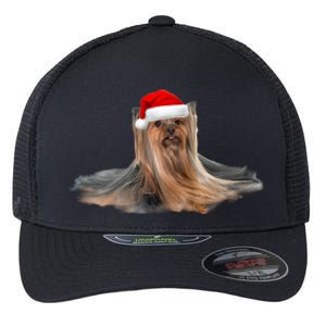 Cute Yorkshire Terrier Christmas Gift Santa Long Hair Yorkie Great Gift Flexfit Unipanel Trucker Cap