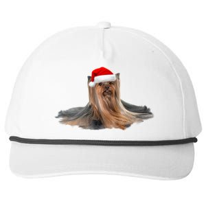 Cute Yorkshire Terrier Christmas Gift Santa Long Hair Yorkie Great Gift Snapback Five-Panel Rope Hat