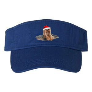 Cute Yorkshire Terrier Christmas Gift Santa Long Hair Yorkie Great Gift Valucap Bio-Washed Visor